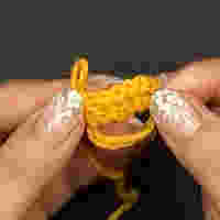 원형뜨기에서 한길긴뜨기 2코 넣어뜨기